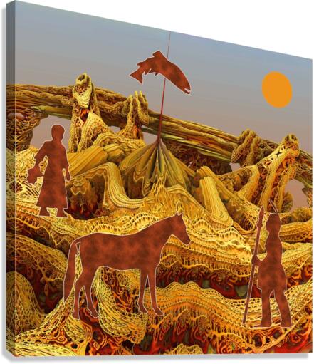 Golden Native Americans Canvas Print