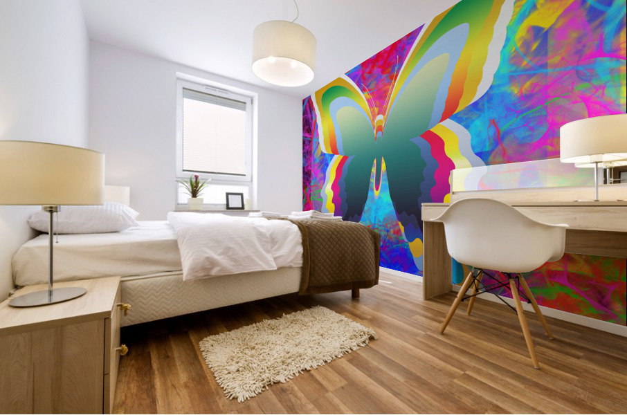 Psychedelic Butterflies Mural print
