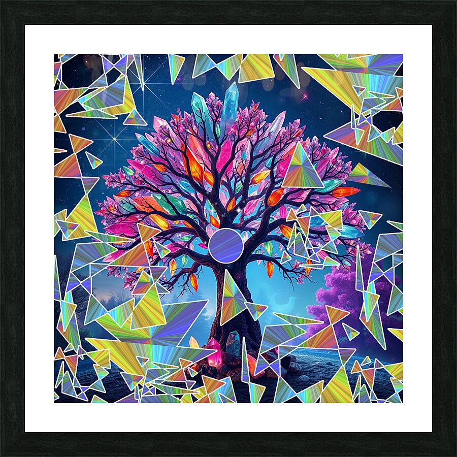 Crystal Abstract Tree Picture Frame print
