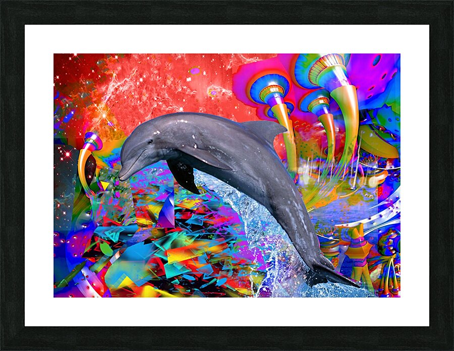 Dolphin Color Splash Picture Frame print