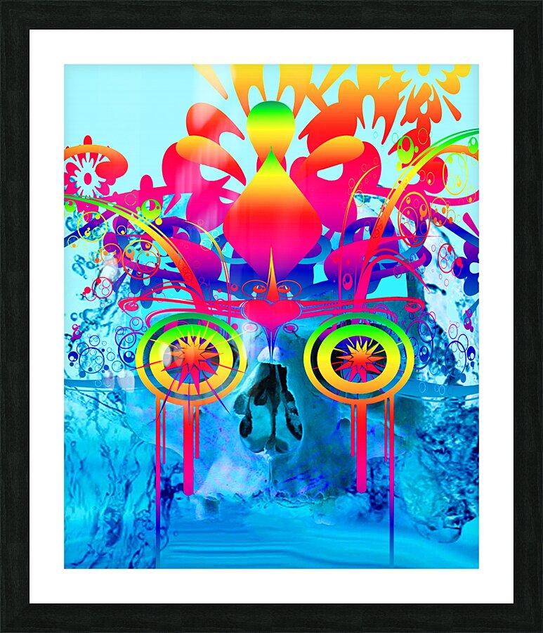 Psychedelic Skull Picture Frame print