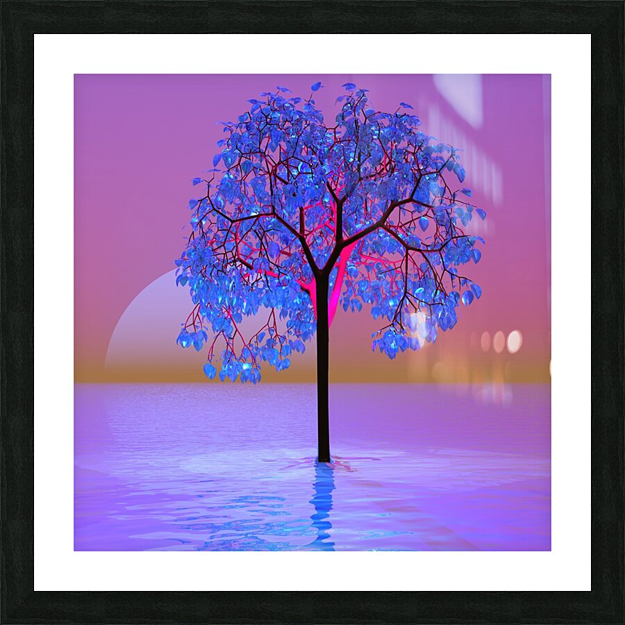 Tree Sunset Picture Frame print