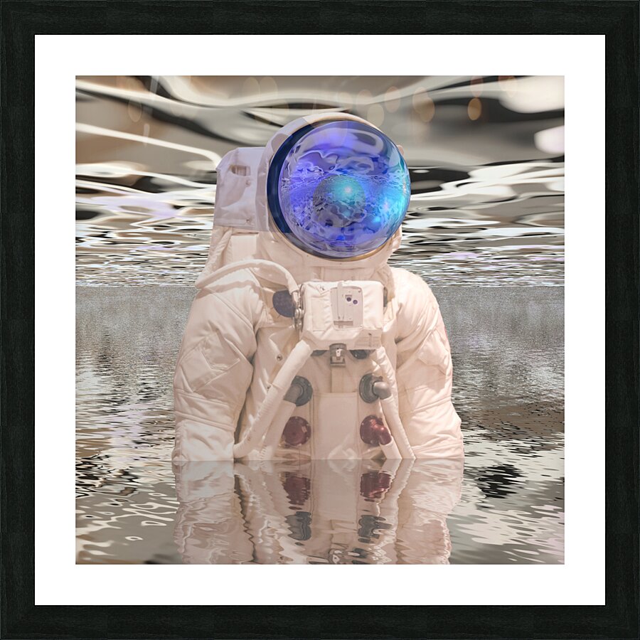 Astronaut First Contact Picture Frame print