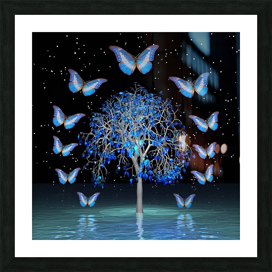 Butterfly Crystal Tree Picture Frame print