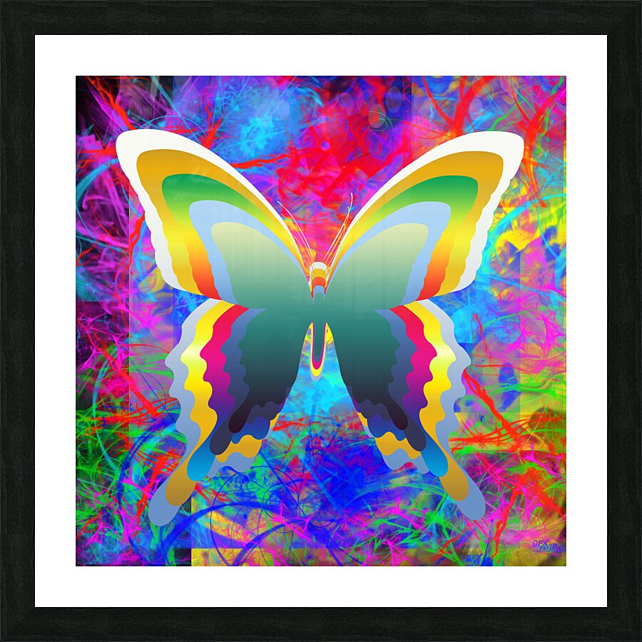 Psychedelic Butterflies Picture Frame print
