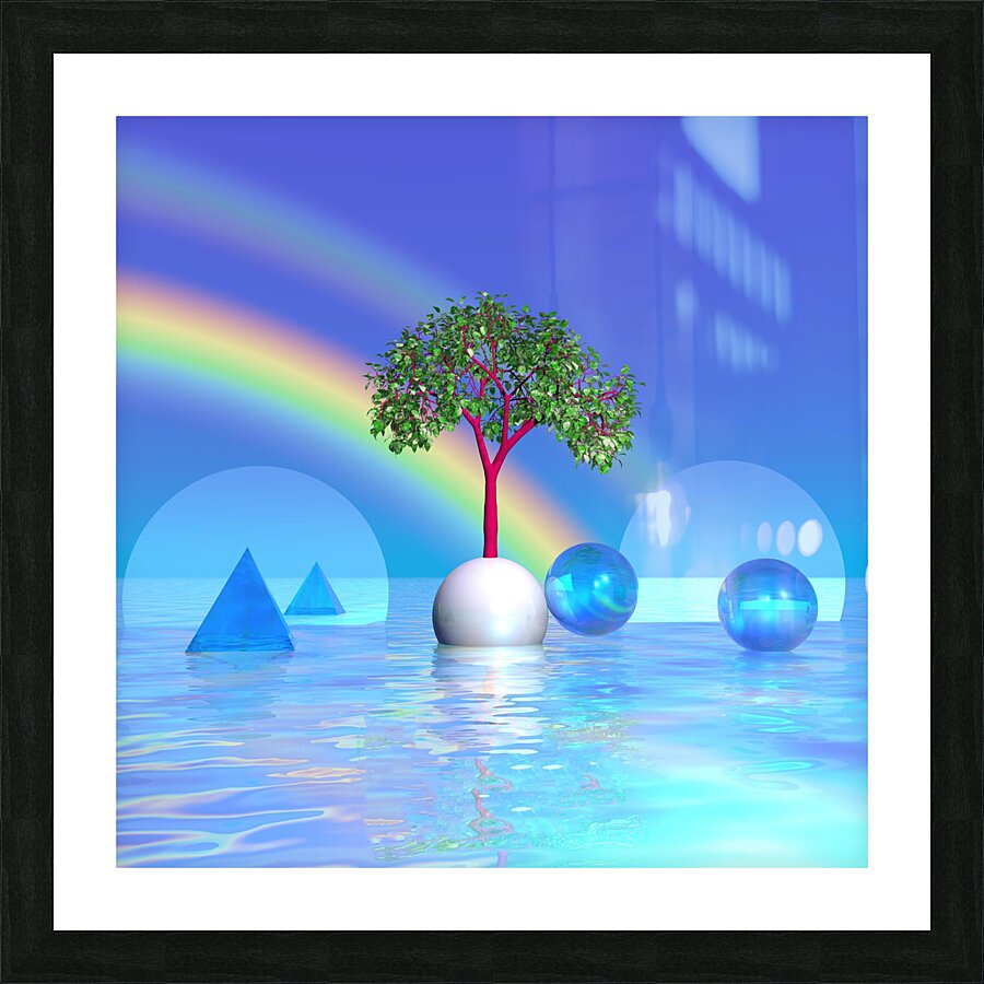 Rainbow Tree  Picture Frame print
