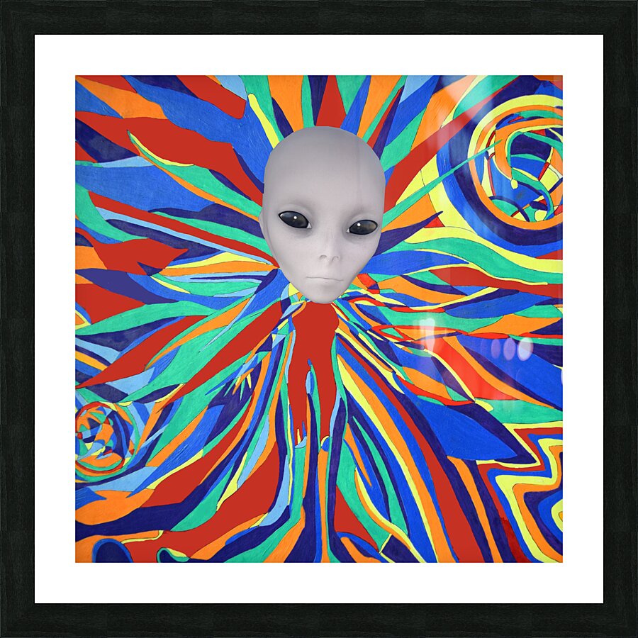 Alien Grey Planet Picture Frame print