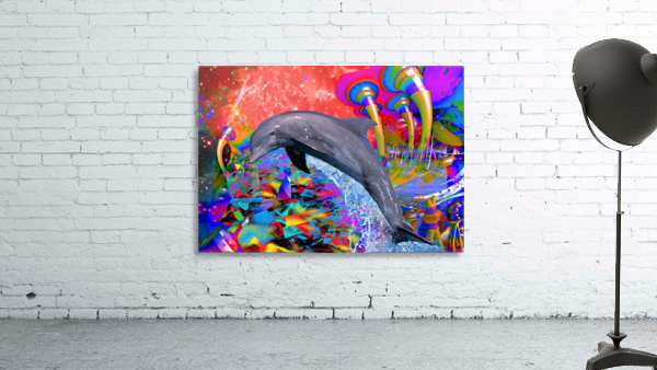 Dolphin Color Splash Wall Preview