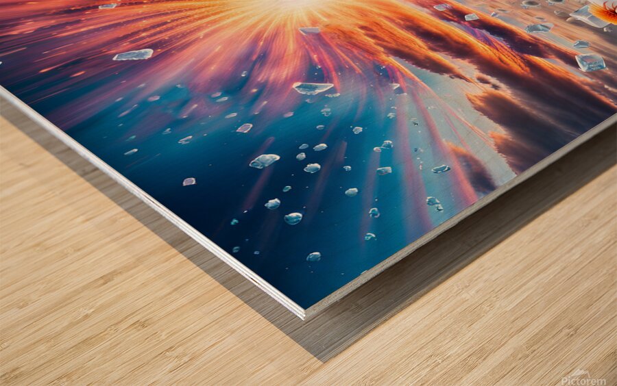 Flower Sunset  Wood print