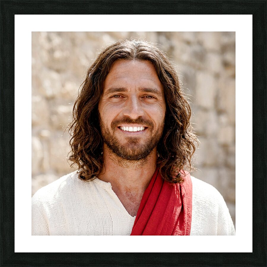 Jesus Smiling Picture Frame print