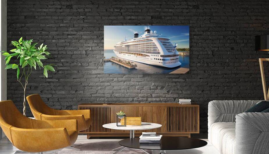 The Glow of a Cruise Ship in a Sunny Harbour by Amine Karaouzene