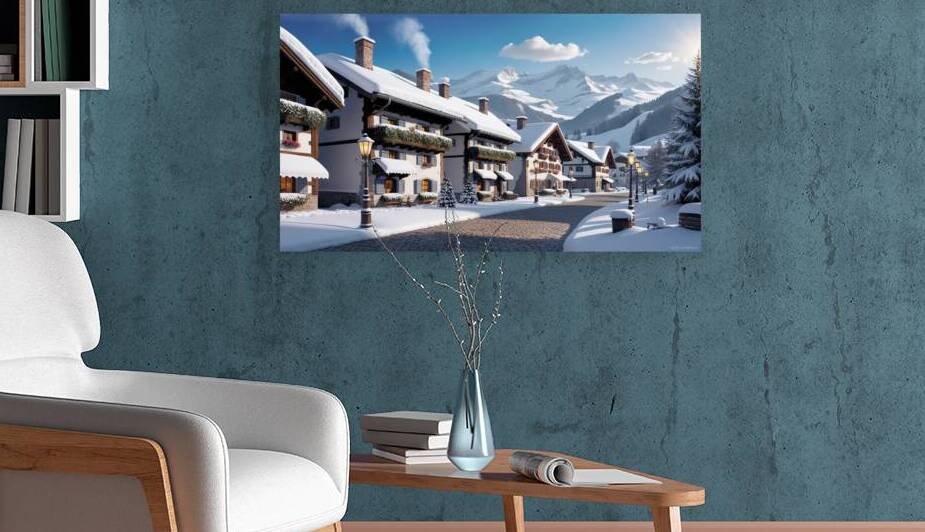 Winter Tranquility: A Snow Covered Swiss Village 1 by Amine Karaouzene