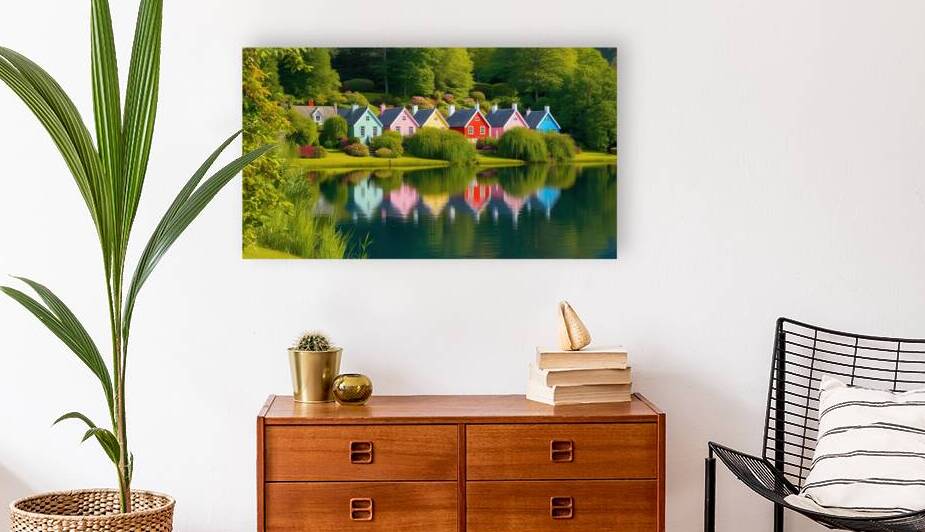 Reflections of Serenity: A Tranquil Lake Retreat 1 by Amine Karaouzene