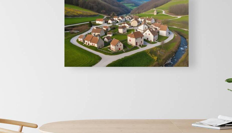Enchanted Aerial Views of an Auvergne Village 1 by Amine Karaouzene