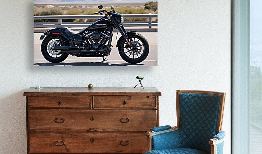 Embrace the spirit of the open road with this sleek black Harley 1 by Amine Karaouzene