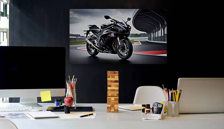 Create a stunning image of the Suzuki GSX R  1 by Amine Karaouzene