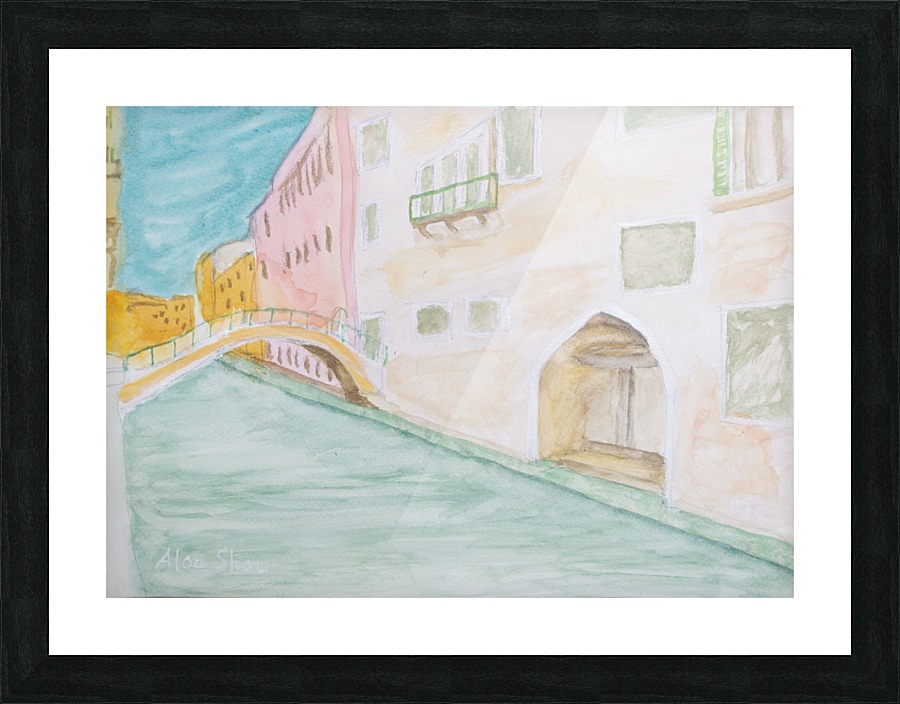 Street canal bridge. Picture Frame print