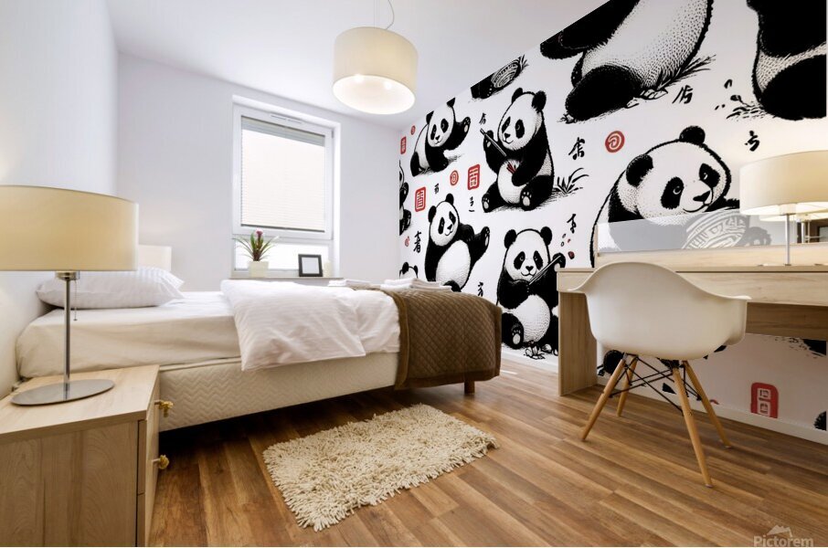 Panda bear print 1 Mural print