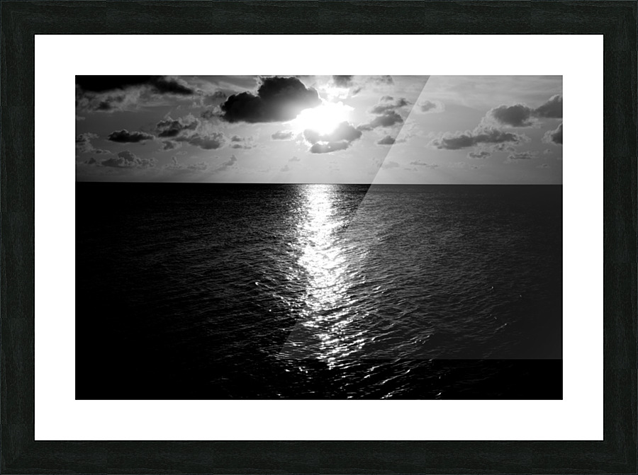 Mesmerizing sunset B&W Picture Frame print