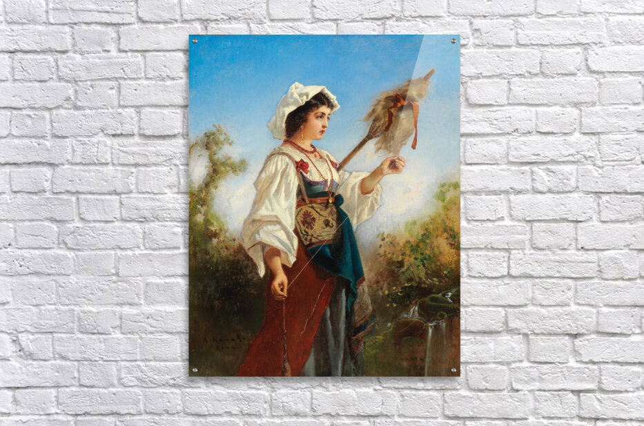 Römische Spinnerin by Anton Romako [1832–1889] by MyCozyFineArt