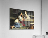 Ung Italienerinde. Der leger med en Hund [1872] by Axel Helsted [1847–1907] Acrylic Print