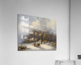 Winterlandschaft mit Pferdeschlitten by Remigius Adrianus van Haanen [1812–1894] Acrylic Print