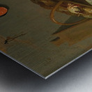 A kitchen still life with fish. Vegetables and a cat by Pseudo Jan van Kessel II Metal print