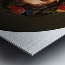 Portrait of a Girl with Wreath of Roses in her Hair and Leopard Skin by Eugen Felix [1837–1906] Metal print