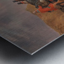 Mail Coaches on the Road– the Quicksilver’ Devonport–London Royal Mail about to Start with a new Te… by Charles Cooper Henderson [1803–1877] Metal print