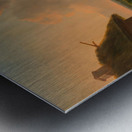 Pferd und Kuh im Wirtschaftshof [1832] by Alexander Johann Dallinger von Dalling [1783–1844] Metal print