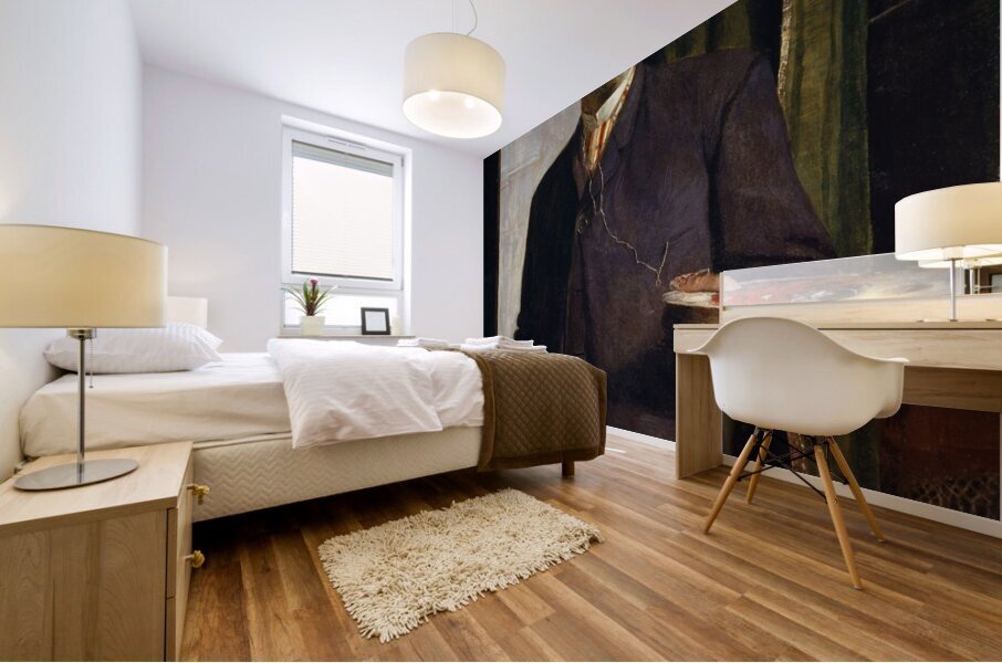 Self–Portrait in the Studio [1893] by Arnold Böcklin [1827–1901] Mural print