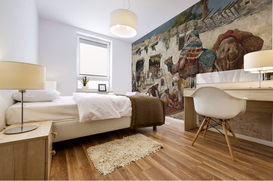 Caravan at rest by Giuseppe Gabani [1846–1899] Mural print