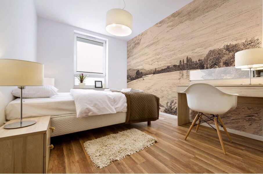 Am Wehr [Ca. 1870–1890] by Hans Thoma [1839–1924] Mural print