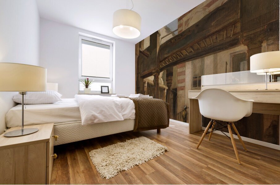 Szene im Kalaun Moscheen Komplex Kairo [1876] by Franz von Lenbach [1836–1904] Mural print