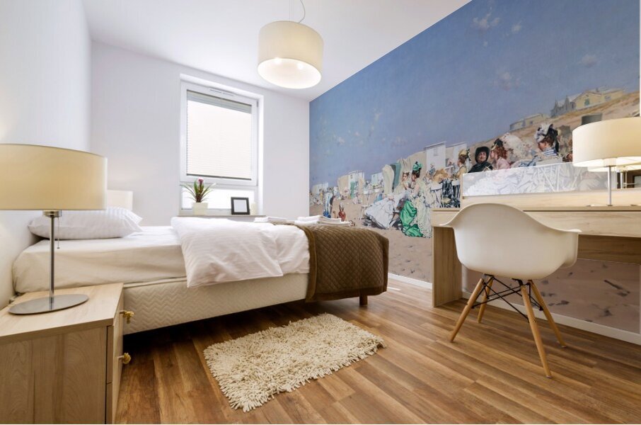 Beach At Scheveningen. Holland by Frederik Hendrik Kaemmerer [1839–1902] Mural print