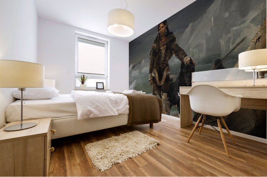 A Woman from the Land of Eskimos [1826] by Léon Cogniet [1794–1880] Mural print