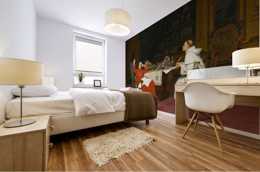 Sermon Sur L’abstinence by Jehan Georges Vibert [1840–1902] Mural print