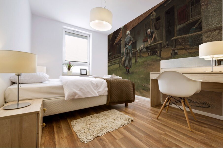 Washing day by Bernardus Johannes Blommers [1845–1915] Mural print