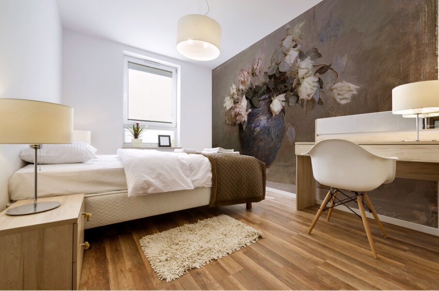 Roses [1890] by Abbott Handerson Thayer [1849–1921] Mural print