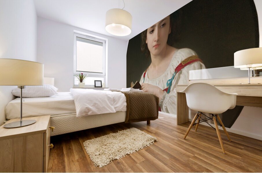 Le Livre D’heures [1867] by William Bouguereau [1825–1905] Mural print