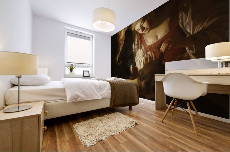 Samson and Delilah [c. 1616] by Gerard van Honthorst [1592–1656] Mural print