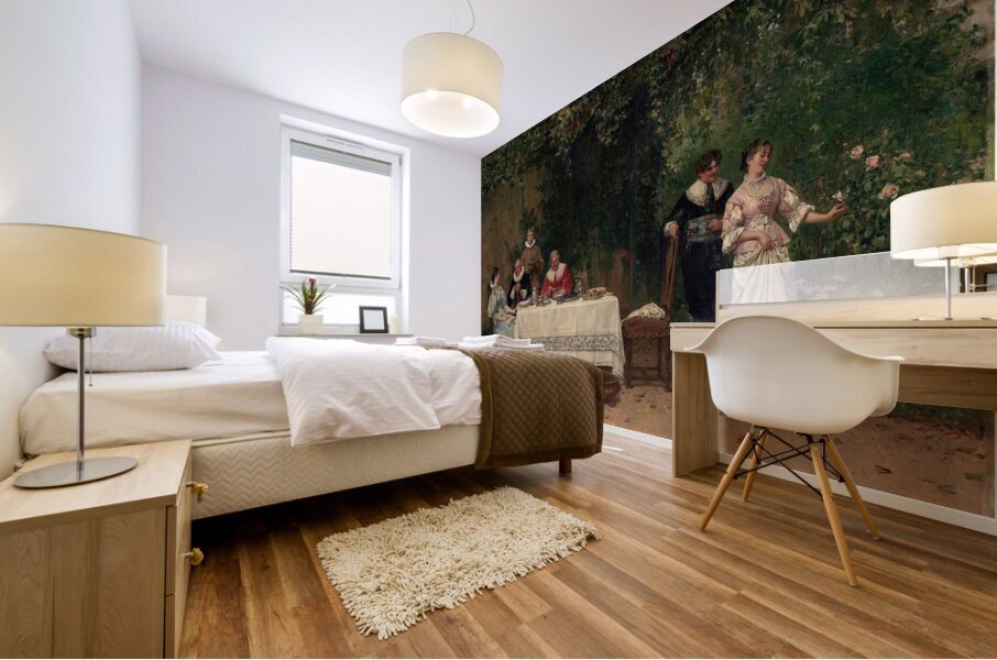 The Proposal [1878] by Adrien Moreau [1843–1906] Mural print