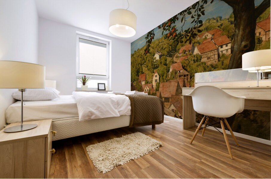 Blick auf Mamolsheim [1890] by Hans Thoma [1839–1924] Mural print