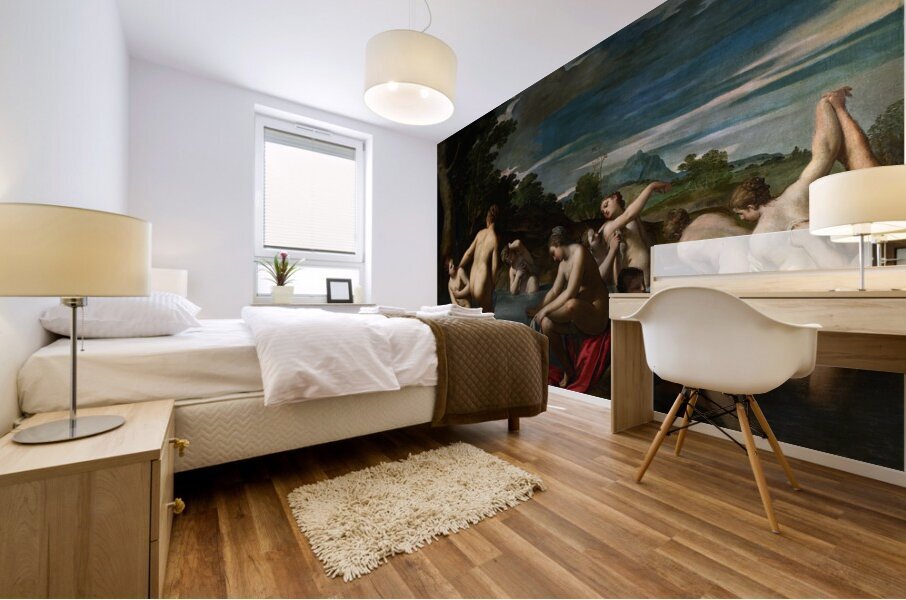 Nymphs At The Bath [C. 1600] by Scarsellino [1550–1620] Mural print