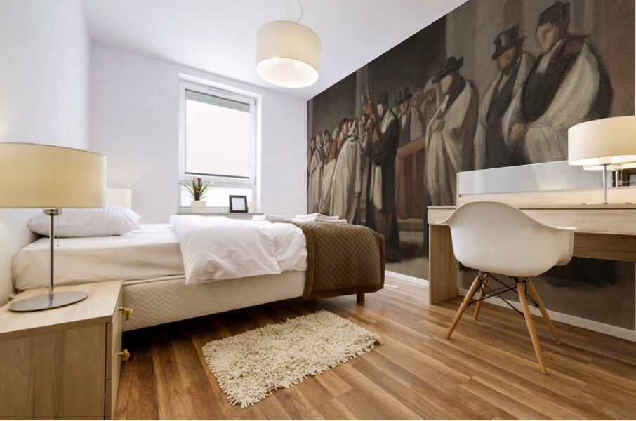 Sabbath Service by Edouard Moyse [1827–1908] Mural print