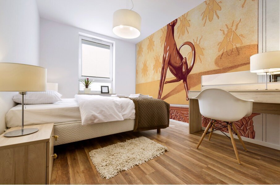 Faisans et renard. Frise cuivre découpé. Chien. Chandelier. Abeilles. Semis. Renards. écureuils et oiseaux. Jardiniere cuivre repoussé [1897] by Maurice Pillard Verneuil [1869–1942] Mural print