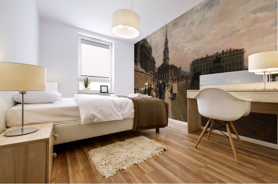 La National Gallery et l’église Saint Martin [Londres] [1878] by Giuseppe De Nittis [1846–1884] Mural print