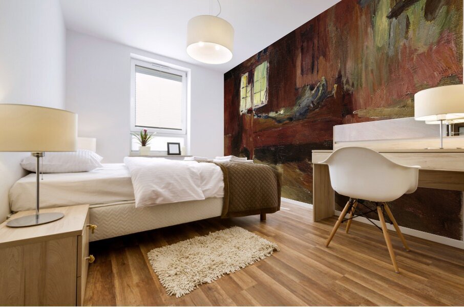 Farm Interior. Strålsjøhaugen [1893] by Harriet Backer [1845–1932] Mural print