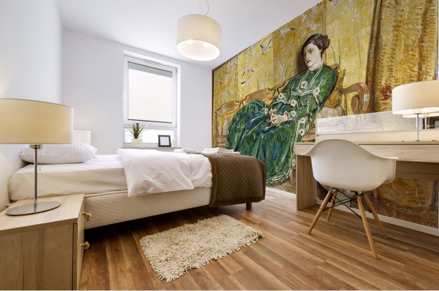 April. [The Green Gown] by Childe Hassam [1859–1935] Mural print