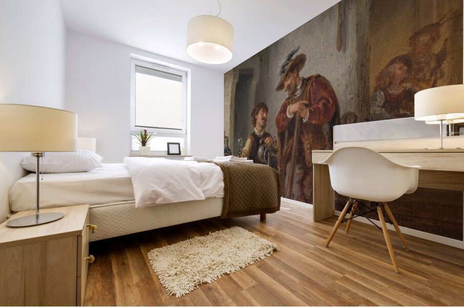 Zechende Soldaten by Eduard Ender [1822–1883] Mural print